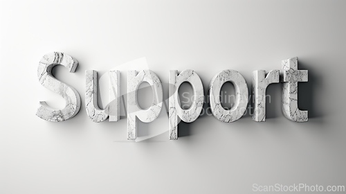 Image of Grey Marble Support concept creative horizontal art poster.
