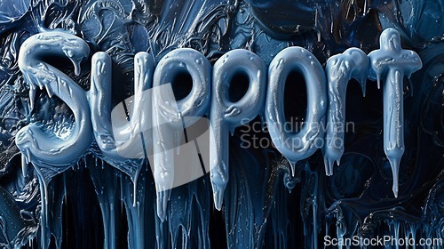 Image of Grey Slime Support concept creative horizontal art poster.