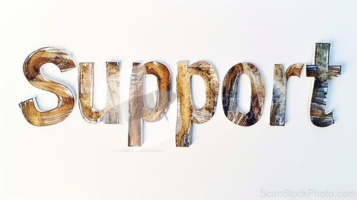 Image of The Word Support created in Hand-Lettering.