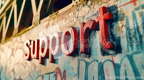 Image of The Word Support created in Hand-Lettering.