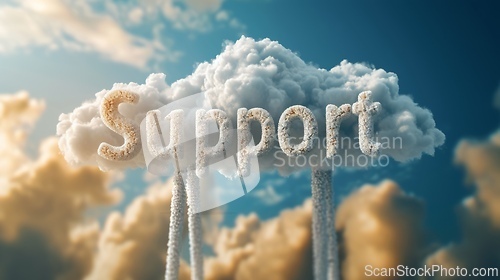 Image of Heaven Support concept creative horizontal art poster.