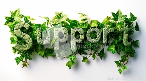 Image of The Word Support created in Ivy Leaf Letters.