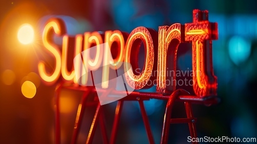 Image of Indirect Lighting Support concept creative horizontal art poster.