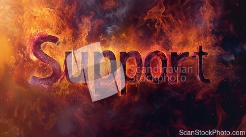 Image of Inferno Support concept creative horizontal art poster.