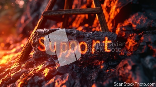 Image of Lava Support concept creative horizontal art poster.