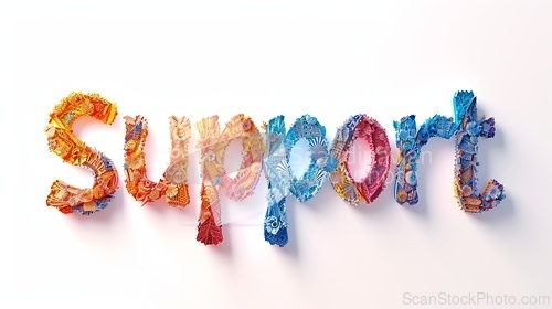 Image of The Word Support created in Paper Mosaic.