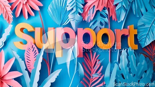 Image of Paper Craft Support concept creative horizontal art poster.