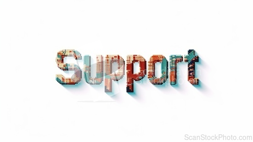 Image of The Word Support created in Pixel Art.