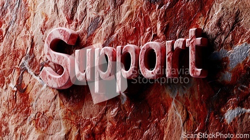 Image of Red Marble Support concept creative horizontal art poster.