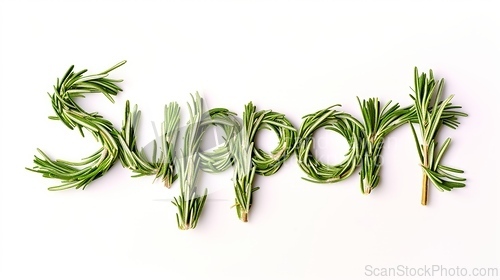 Image of The Word Support created in Rosemary Typography.