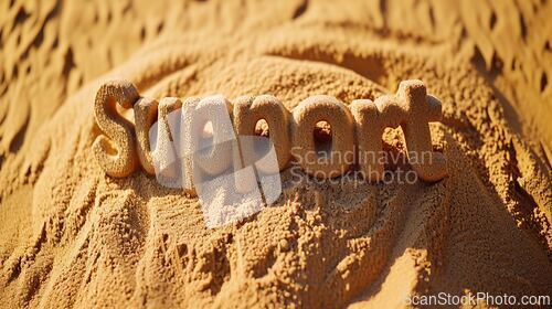 Image of Sand Support concept creative horizontal art poster.