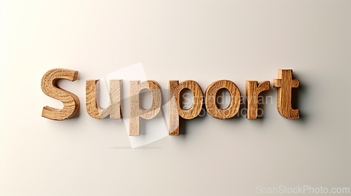 Image of The Word Support created in Sans Serif Typography.