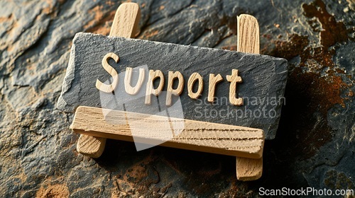 Image of Slate Stone Support concept creative horizontal art poster.