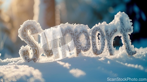 Image of Snow Support concept creative horizontal art poster.