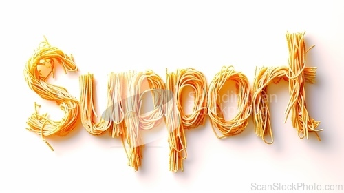 Image of The Word Support created in Spaghetti Typography.