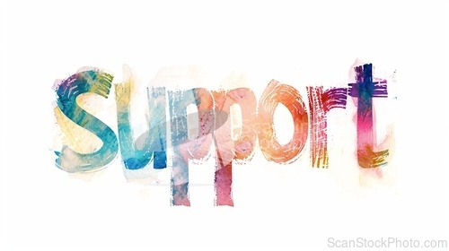 Image of The Word Support created in Watercolor Calligraphy.