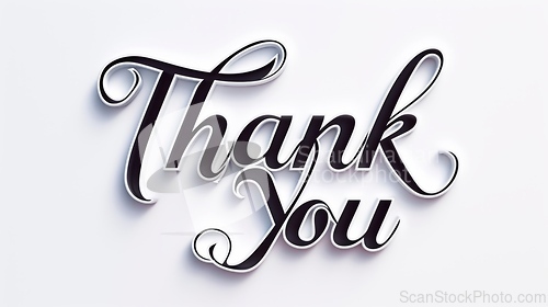 Image of Words Thank You created in 3D Calligraphy.