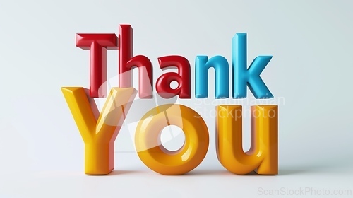 Image of Words Thank You created in 3D Typography.