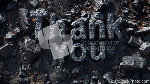 Image of Coal Thank you concept creative art poster.