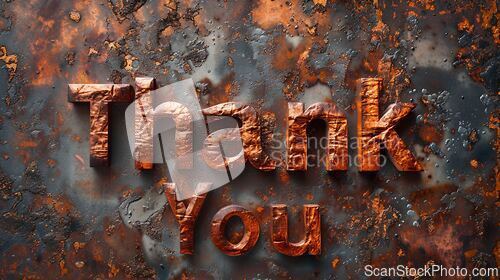 Image of Copper Thank you concept creative art poster.