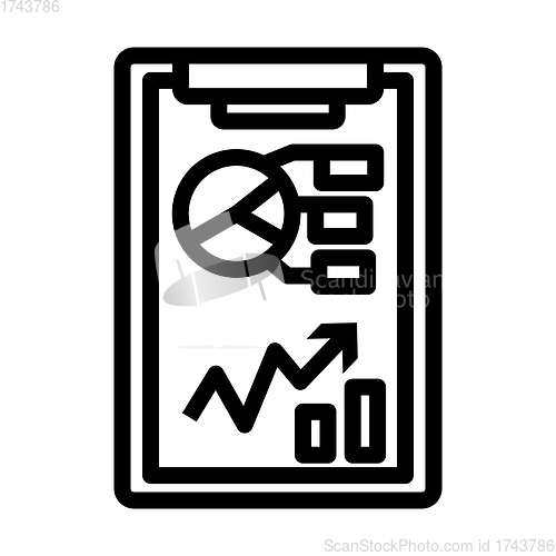 Image of Writing Tablet With Analytics Chart Icon