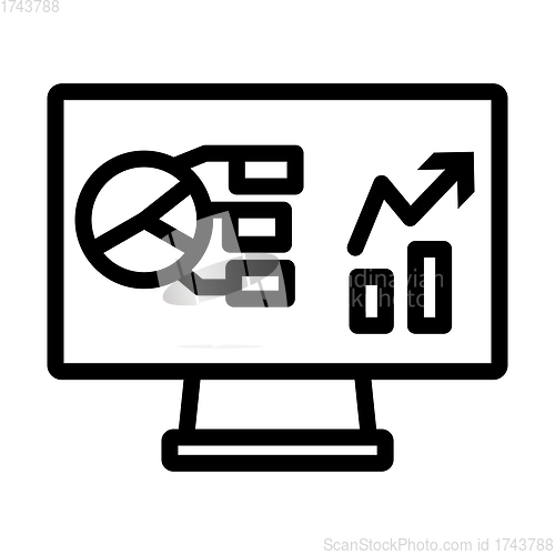 Image of Monitor With Analytics Diagram Icon