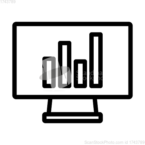 Image of Monitor With Analytics Diagram Icon
