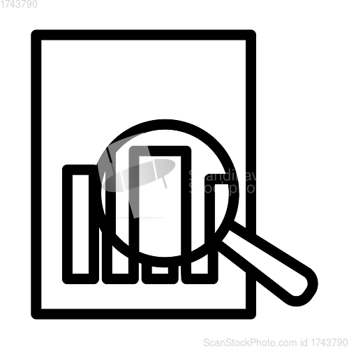 Image of Magnificent Glass On Paper With Chart Icon