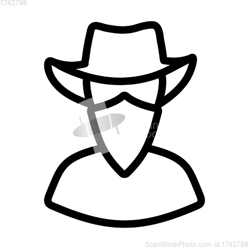 Image of Cowboy With A Scarf On Face Icon