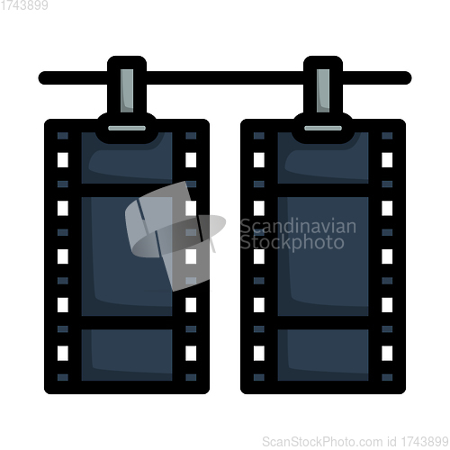 Image of Icon Of Photo Film Drying On Rope With Clothespin
