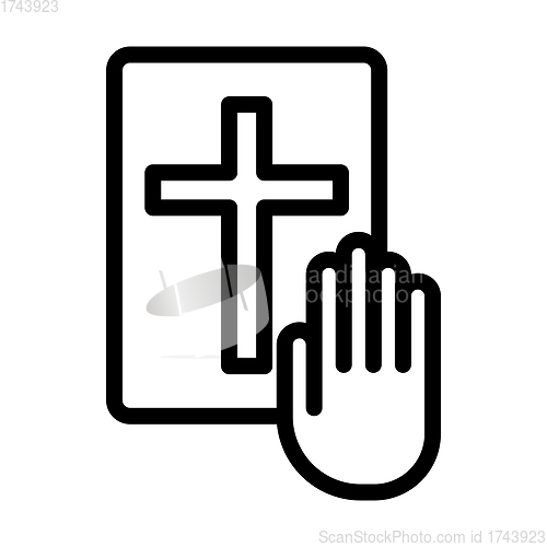 Image of Hand On Bible Icon
