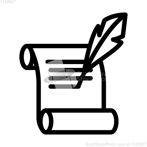 Image of Feather And Scroll Icon