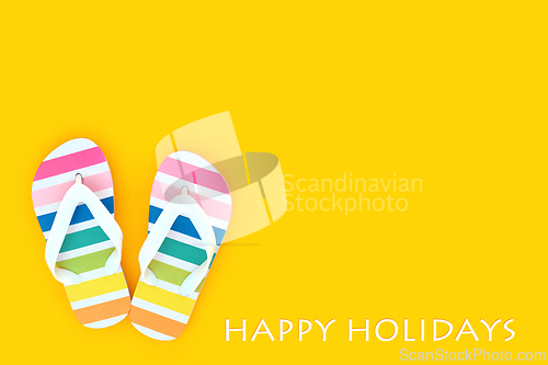 Image of Rainbow Flip Flops for Happy Holidays