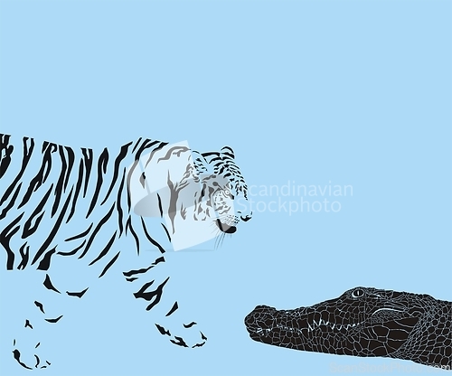 Image of Tiger versus Crocodile