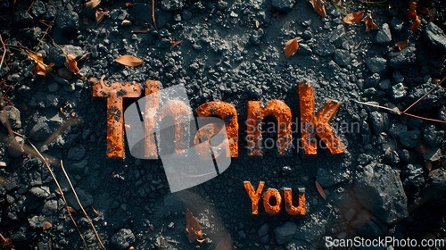 Image of Carbon Thank you concept creative art poster.