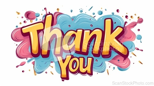 Image of Words Thank You created in Cartoon Illustration.