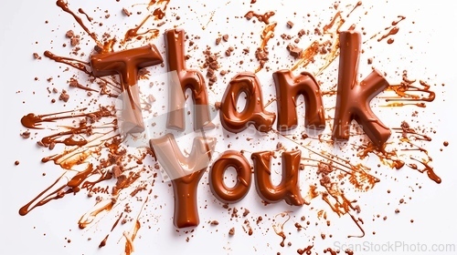 Image of Words Thank You created in Chocolate Typography.