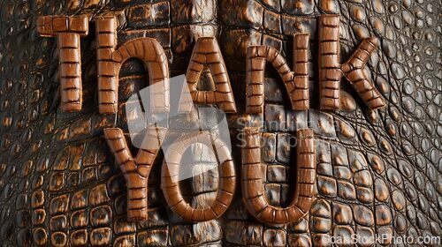 Image of Crocodile Skin Thank you concept creative art poster.