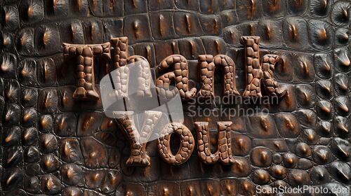 Image of Crocodile Skin Thank you concept creative art poster.