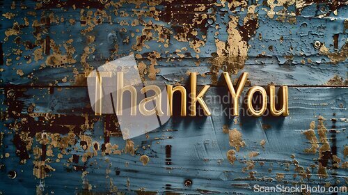 Image of Antique Gold Thank you concept creative art poster.