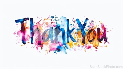 Image of Words Thank You created in Abstract Expressionism.
