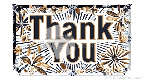 Image of Words Thank You created in Art Deco Typography.