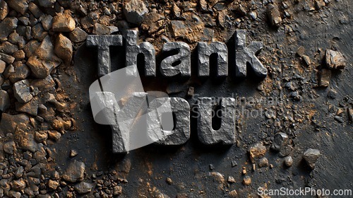 Image of Basalt Stone Thank you concept creative art poster.