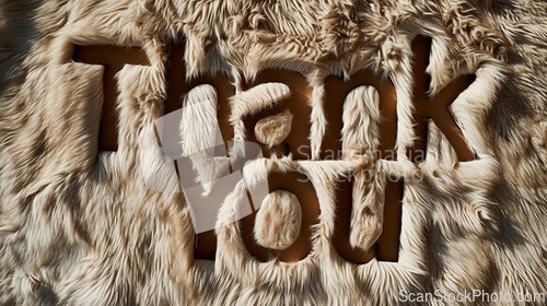 Image of Beige Fur Thank you concept creative art poster.