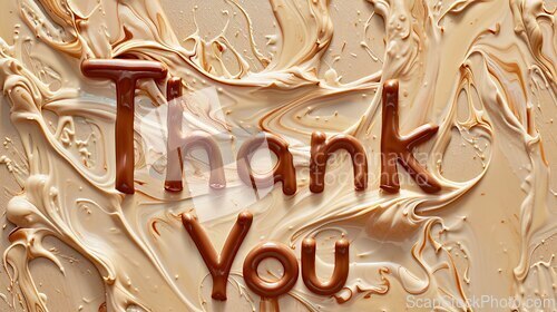 Image of Beige Slime Thank you concept creative art poster.