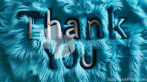 Image of Blue Fur Thank you concept creative art poster.