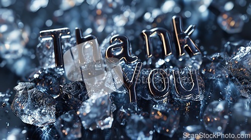 Image of Black Glass Thank you concept creative art poster.