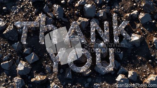 Image of Black Diamond Crystal Thank you concept creative art poster.