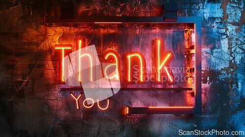 Image of Black LED Thank you concept creative art poster.