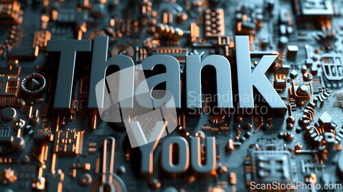Image of Black LED Thank you concept creative art poster.